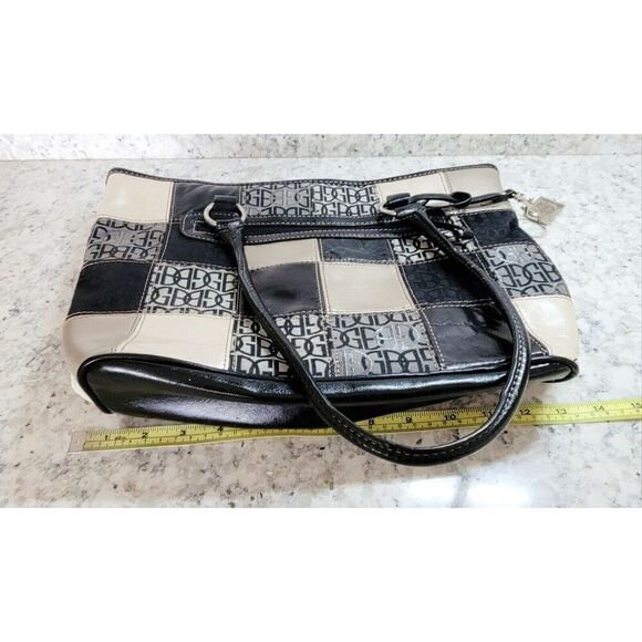 Giani Bernini Handbag Shoulder Tote Purse Neutral Colors Checkered 14x10 - Picture 14 of 16